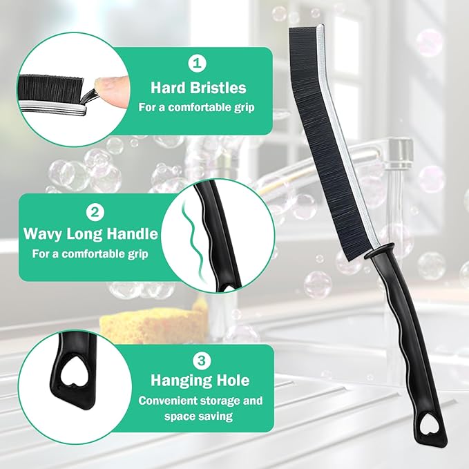 5 Pcs Crevice Cleaning Brush Multifunctional Hard Bristle Gap Cleaning Brush Tool, Gap Brush Suitable for Bathrooms, Kitchen Surfaces, Windows Groove and Faucets