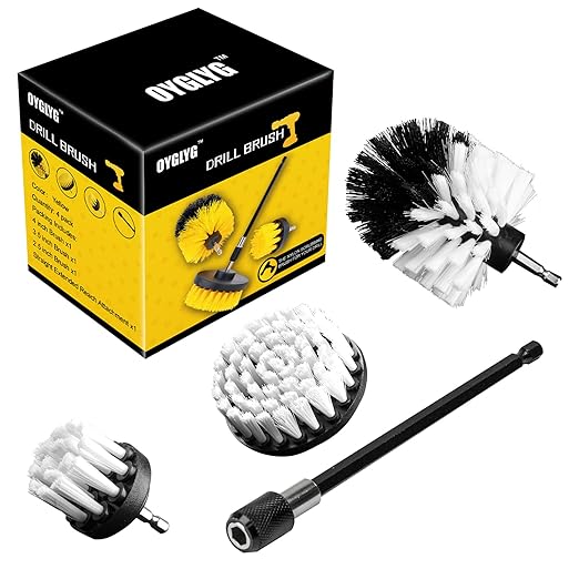 Drill Brush Attachment Kit, 3-Piece Cleaning Set for Bathtubs, Showers, Tiles, Carpets, and More