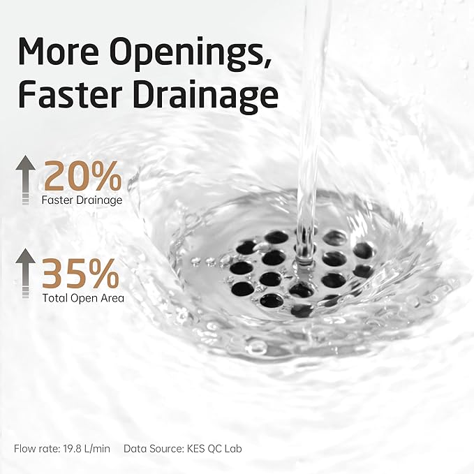 KES Faster Drainage Bathroom Sink Drain Without Overflow, Anti-Clog Open Grid Design, Brushed Nickel Vessel & Vanity Drain Strainer, Stainless Steel & Brass, S2021D-BN