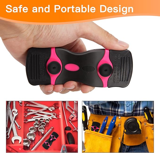 Razor Blade Scraper Tool, Cleaning Scraper Tool with 20Pcs Metal & Plastic Razor Blades, Multi-Purpose Razor Glass Scraper for Windows,Decals,Stickers,Labels,Adhesive,Cooktop,Paint Removal, Pink