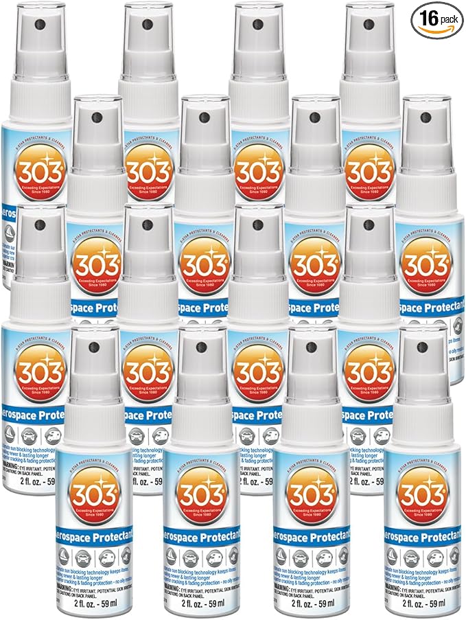 303 Products Aerospace Protectant – UV Protection – Repels Dust, Dirt, & Staining – Smooth Matte Finish – Restores Like-New Appearance – 2 Fl. Oz. (30302-16PK)
