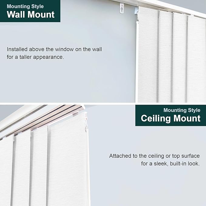 CHICOLOGY Panel Track Blinds for Sliding Glass Doors, 4 Panel Sliding Panels, Adjustable Track 46-86" W, Trimmable Height Up to 96" H, Light Filtering Privacy Room Divider, Chalk White