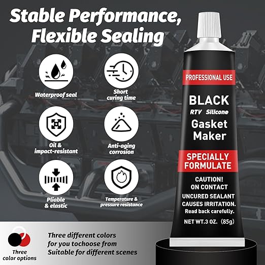 RTV Silicone Gasket Maker, High Temp Silicone Resist Oil, Anti-Freeze RTV Silicone Sealant for Engines, Gearboxes, Pumps, Superchargers (Transparent, 340g)