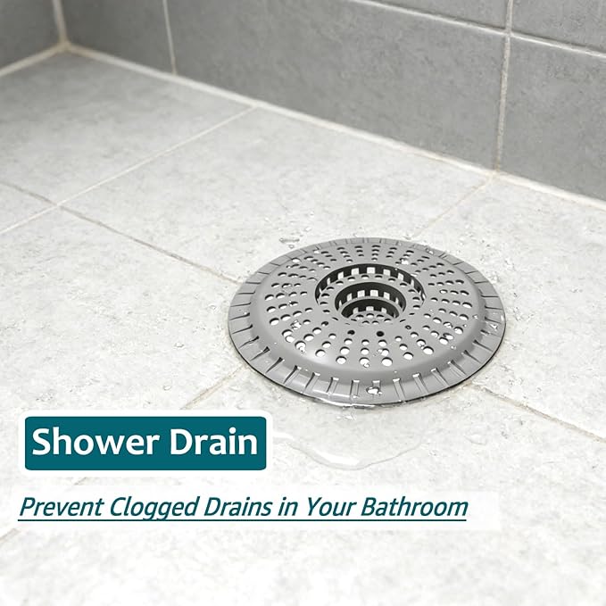 3 Pack Bathroom Sink Drain Strainer, Hair Catcher Shower Drain, Shower Drain Cover, Bathtub Hair Catcher, Silicone Tub Hair Trap Stopper Accessories, Kitchen Sink Garbage Plug Bathroom Necessities