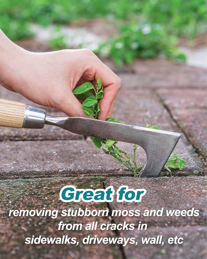 Crack Weeder Crevice Weeding Tool for in Between Pavers Weed Removal Tool for Sidewalk Deck Paver Crack Weed Remover Cleaning Tool for Weeding Between Pavers Hand Weed Removal Hook