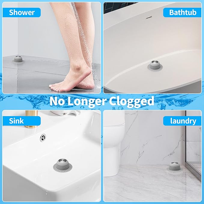 Aluvor Shower Drain Hair Catcher Bathtub Drain Cover Shower Protector for Pop-Up & Regular Drains