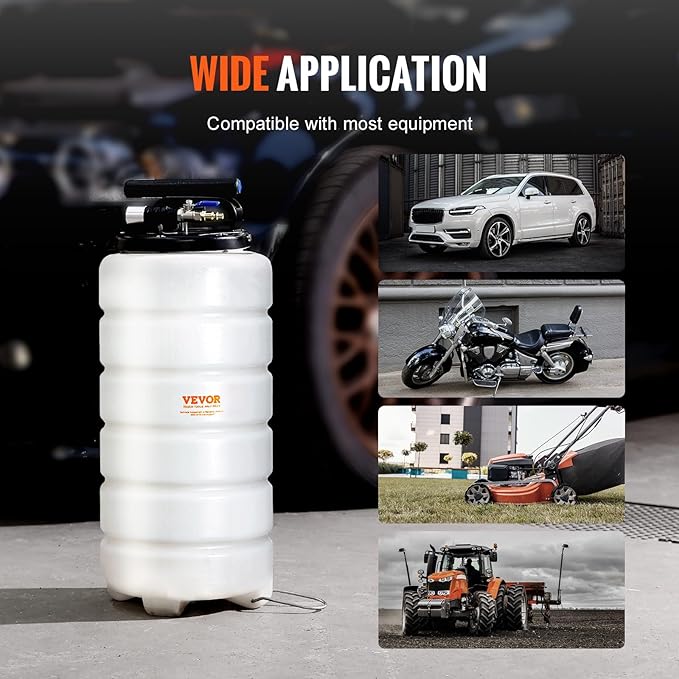 VEVOR 15L Pneumatic/Manual Fluid Extractor Pump, Oil Changer Vacuum Fluid Extractor, Oil Extractor Change Pump for Automotive, Oil Change & Fluid Change Tool with Dipstick and Suction Hose