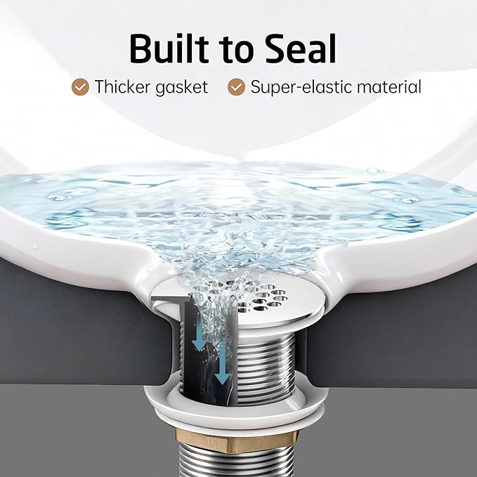 KES Bathroom Sink Grid Drain Without Overflow, Faster Drainage with Anti-Clog Grid, Polished Chrome Vanity & Vessel Drain Strainer, Solid Stainless Steel & Brass, S2021D-CH