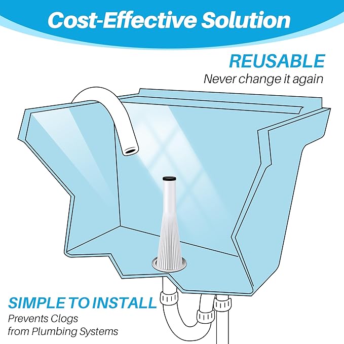 Feekoon 3 Pack Lint Trap for Washing Machine Utility Tub and Sink Drains, Laundry Lint Catcher with Rubber Plugs, Hair Catcher, Compatible with 1. 5''and 1. 75'' Drain to Prevent Clogs in Plumbing