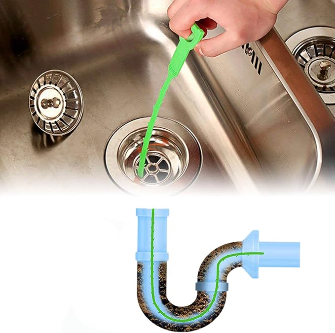Drain Clog Remover Snake Tool for Hair and Debris, Unclog Toilet, Sink, Shower, Bathtub, Sewer