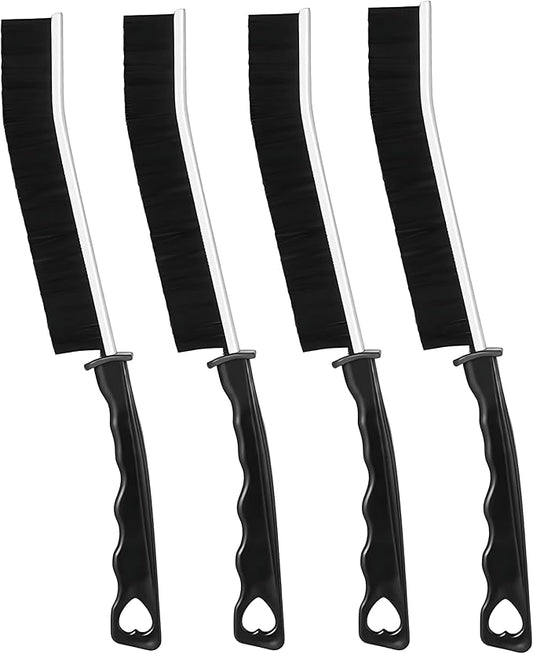 4 Pack Hard Bristle Crevice Cleaning Brush with Stiff Bristles, Small Detail Scrub Brush for Narrow Gaps Tile Grout Bathroom Kitchen Window Track Shower Door Sink Edge Faucet Base Floor Corner Cleaner