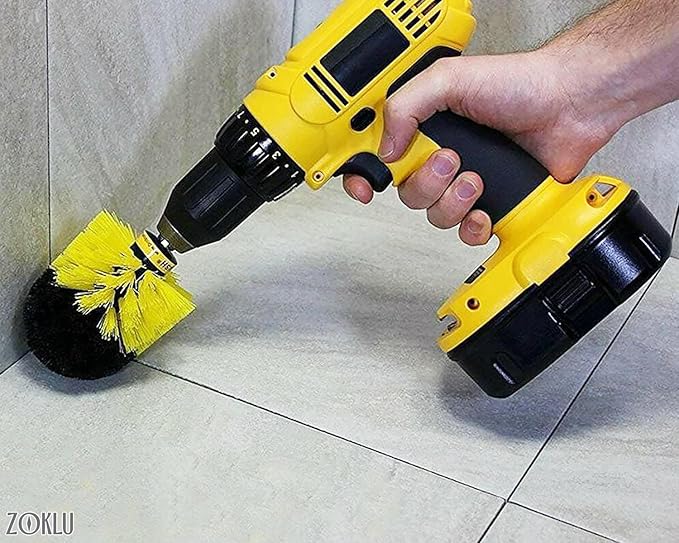 3 Pcs Drill Brush Attachments for Cleaning - Drill Brush Scrubber Set with Nylon Bristles, 2/3.5/4 in Heads, 1/4" Hex Shaft - Versatile for Bathroom Tile, Car Wheels, Garage Floors & Deep Grout Lines