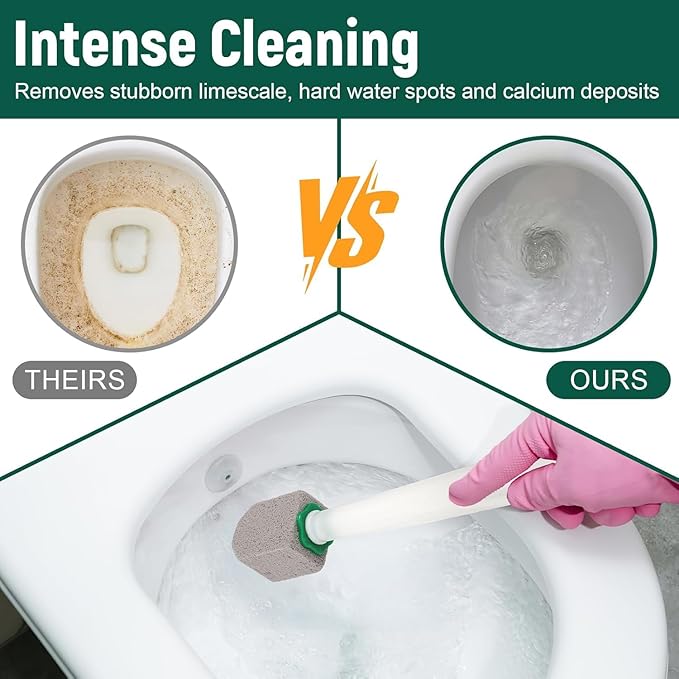 Pumice Stone Toilet Bowl Cleaner With Long Handle Pumice Stone Toilet Cleaner Rust and Grease Stain Clean Suitable for Toilets Bathroom Sink,BBQ 2 Wand+ 10 Pack Pumice Stones