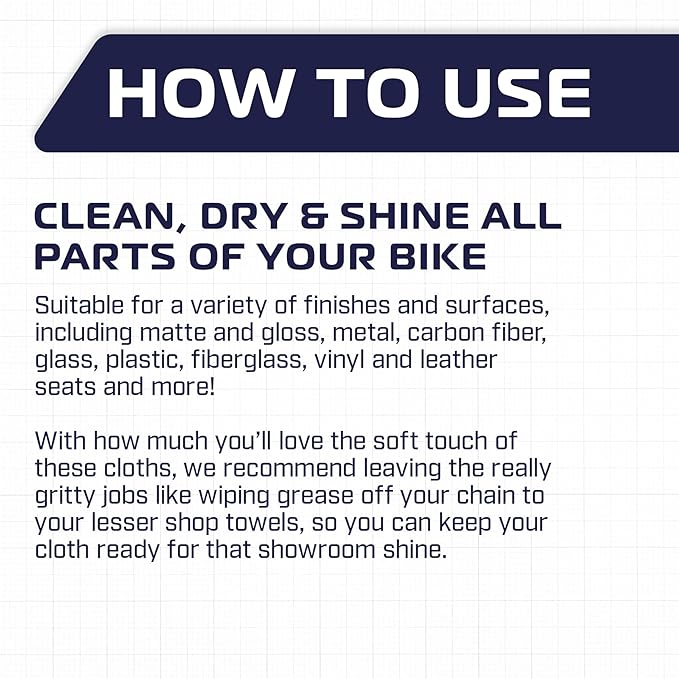 Ultra-Premium Microfiber Cloth for Bikes & Cars – Quality Care for Bicycles – Scratch-Free, Smooth Application, Trophy-Clean Finish