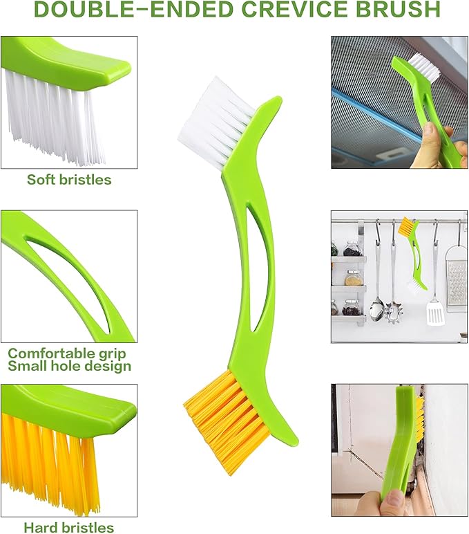 Openfly Hand-held Groove Gap Cleaning Tools, Tile Joint Scrub Brush Window Track Grout Cleaning Brushes to Deep Clean Kitchen Sink Bathroom Edge Corner