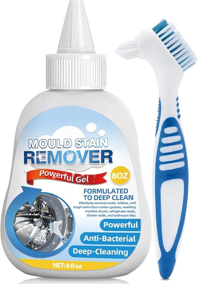 MoldStain Remover Gel,8 Fl Oz Washing Machine Cleaner for Grout Caulk, Bathroom, Shower, Bathtub, Refrigerator Cleaning Solution, Front Load Washer Gasket, Grout Cleaner