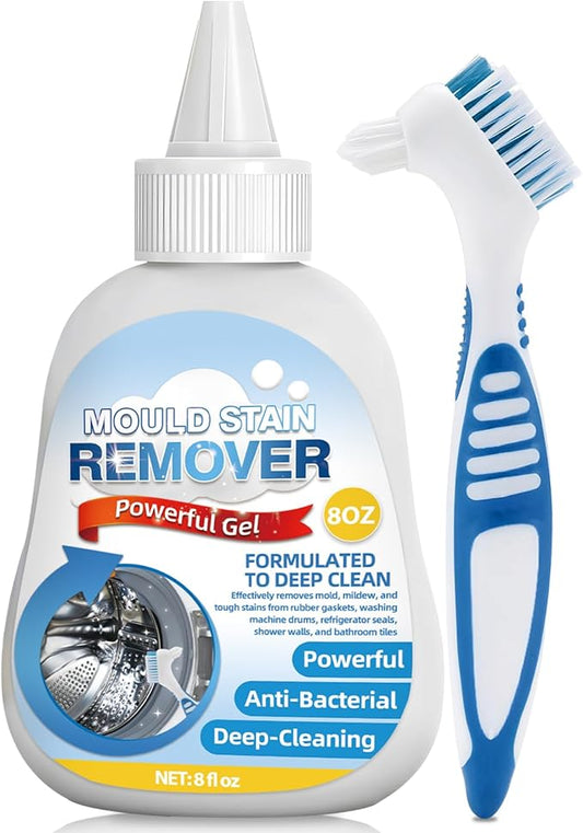 MoldStain Remover Gel,8 Fl Oz Washing Machine Cleaner for Grout Caulk, Bathroom, Shower, Bathtub, Refrigerator Cleaning Solution, Front Load Washer Gasket, Grout Cleaner