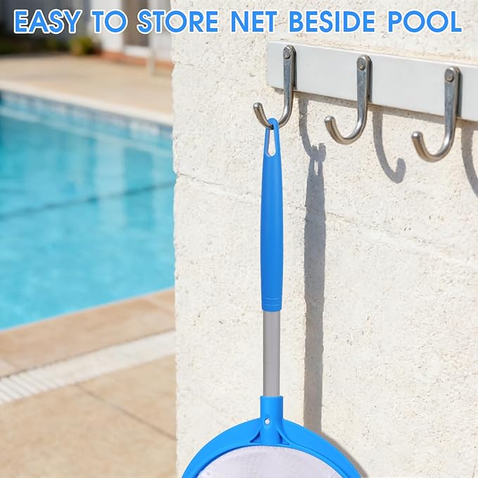 TidyMister 25'' Long Hot Tub Skimmer for Spa, Handy Pool Skimmer Net with Ultra Fine Diamond Netting Mesh for Small Pools, Hanging Hole Easy to Store