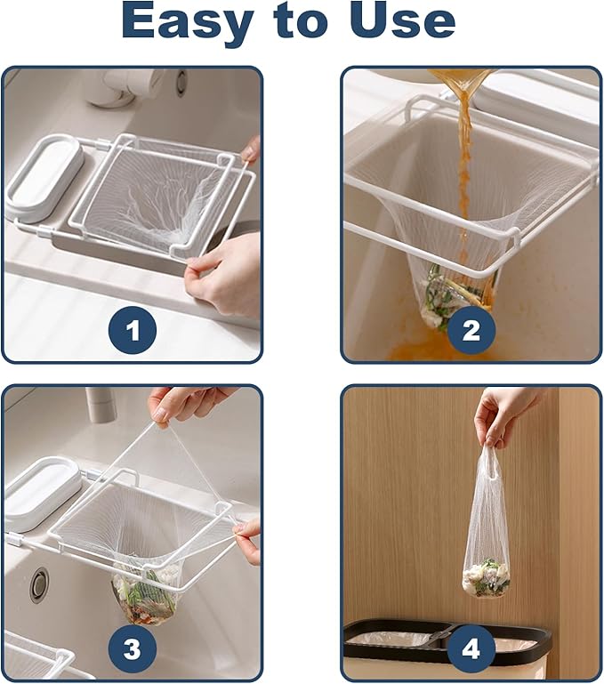 200 PCS Large Kitchen Disposable Mesh Sink Strainer Bag for Meshmate Waste Rack, Sink Strainer Elastic Anti-Clogging Sink Drain Strainer Collecting Kitchen Food Waste Garbage