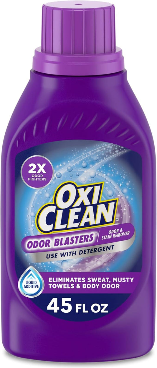 OxiClean Odor Blasters Odor and Stain Remover Liquid Laundry Additive, Water-Activated Laundry Stain Remover, 45 fl oz