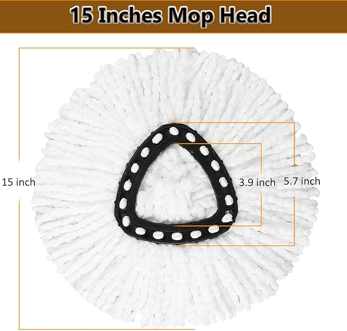 20Pack Spin Mop Replacement Heads,100% Microfiber Mop Head Replacement Compatible with Triangle Spin Mop, Easywring 1-Tank System, Easy Cleaning, Microfiber, Machine Washable