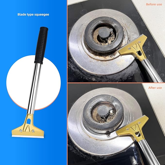 EHDIS Razor Blade Scraper, 1.5'' and 4'' Glass Scraper Tool, Floor Adhesive Remover Scraper with Metal Razor Blades, Paint Scraper Ideal for Cleaning Stove Top, Windows, Grill