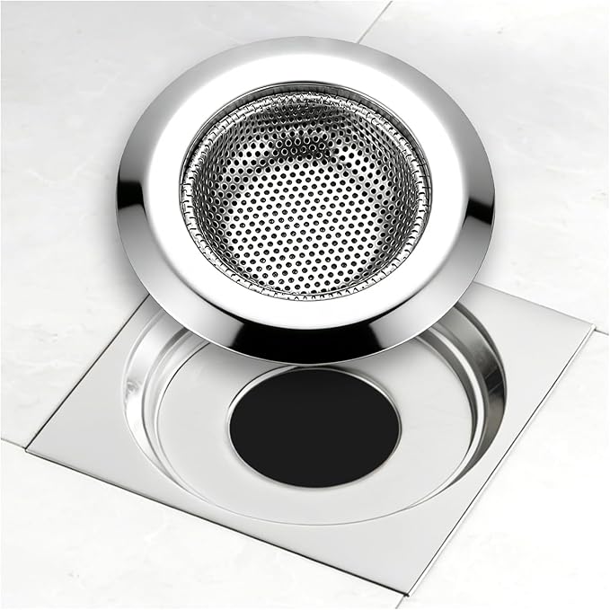 Bathtub Drain Strainer，2.87 inch Bathtub Floor Shower Hair Drain Catcher Cover, Stainless Steel Bathroom Sink Strainer Filter Basket for Bathroom Sink, Wash Basin