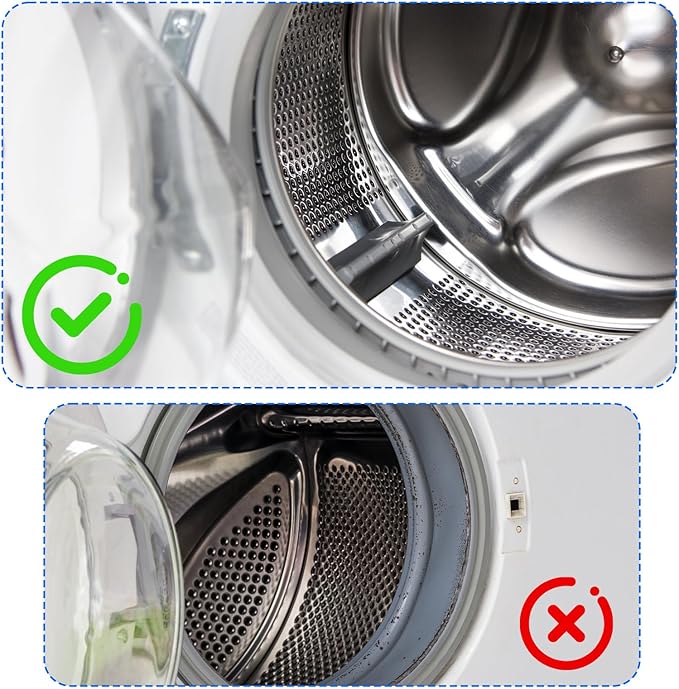 4pcs Washing Machine Cleaning Brush Kit, Efficient Front Load Washer Cleaner Tool or Accessories 1 Drum Cleaner Brush & 3 Gap Brushes for Laundry Machine Tight Spaces and Rubber Seal