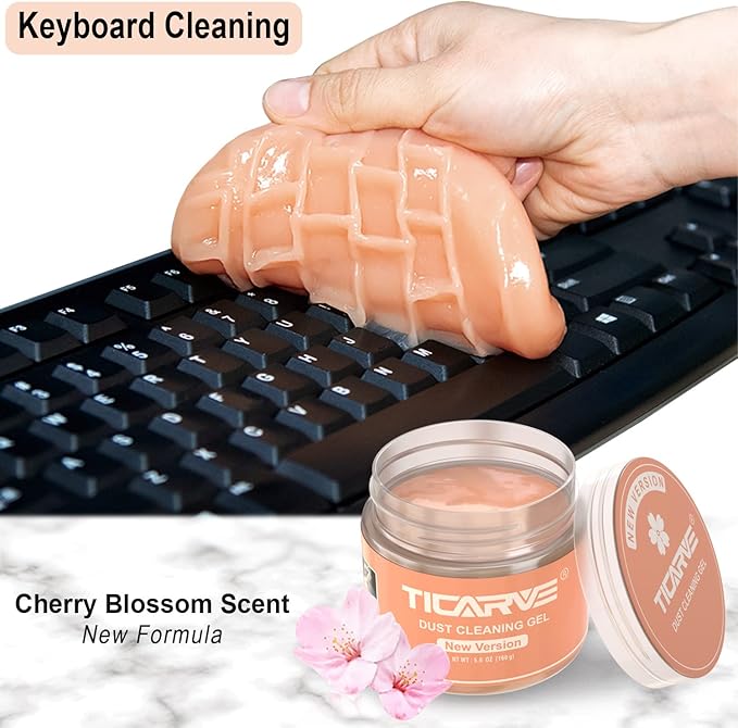 TICARVE 2Pack New Cleaning Gel Detail Putty Car Gel Auto Detailing Tools Car Interior Cleaner Car Cleaning Slime Car Assecories Keyboard Cleaner Orange (320g/11.2oz)