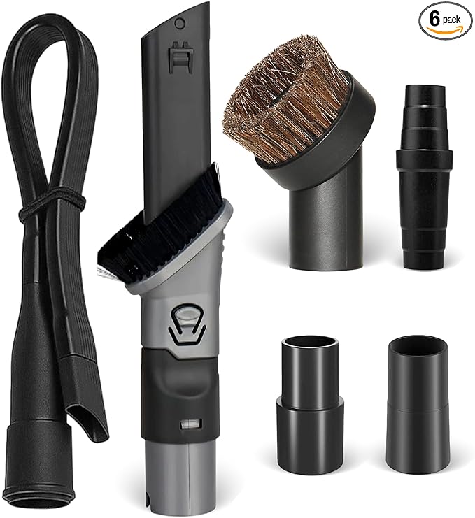 6PCS Vacuum Cleaner Attachments for Shark Rocket. 2-in-1 Crevice & Dusting Brush Combo. Includes flexible crevice tool and round bristle brush Compatible with Shark HV322,HV320, HV301,NV600, NV340