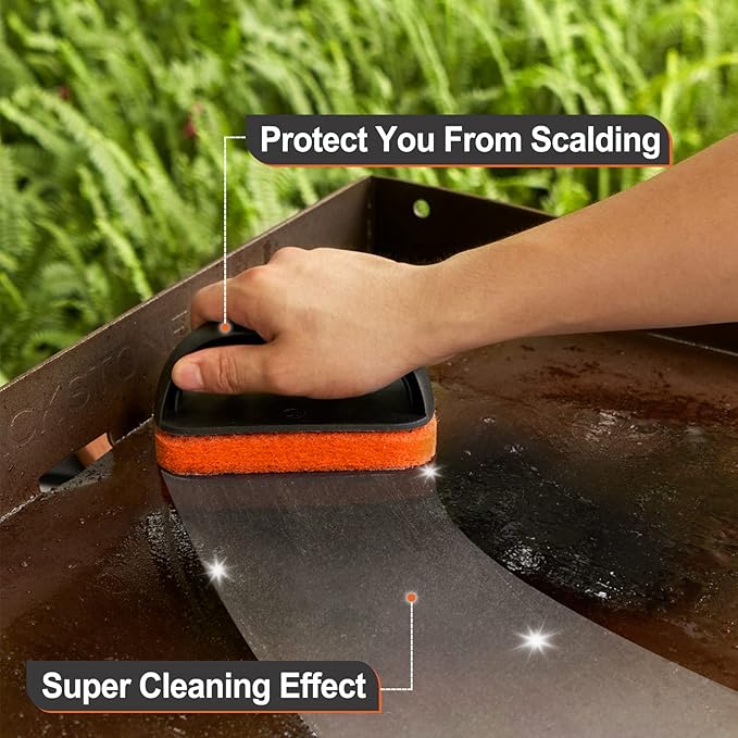 SHINESTAR 26-Piece Griddle Cleaning Kit for Blackstone Flat Top Grill – Heavy Duty Scraper, Cleaning Brick & Scouring Pads, Professional Griddle Cleaner Kit, Easy to Remove Grease & Stain