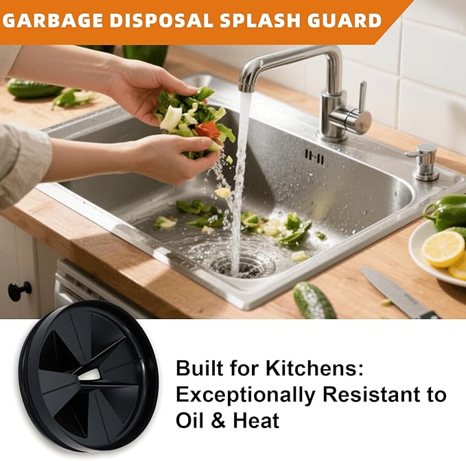 Garbage Disposal Splash Guard 3 3/8" for InSinkErator Evolution Series, Noise Reduction & Easy Install Nitrile Rubber Sink Baffle - Dishwasher Safe Drain Plug for Home Kitchens & Rentals