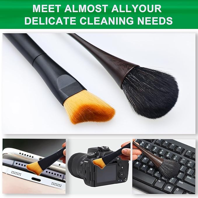2 Pack Exquisite Dusting Brush Kit, Small Dust Brushes, Feather Duster, Cleaning Brush Perfect for Models, Craf, Collectibles,Computers, Digital Devices, Car Interior, Musical Instruments
