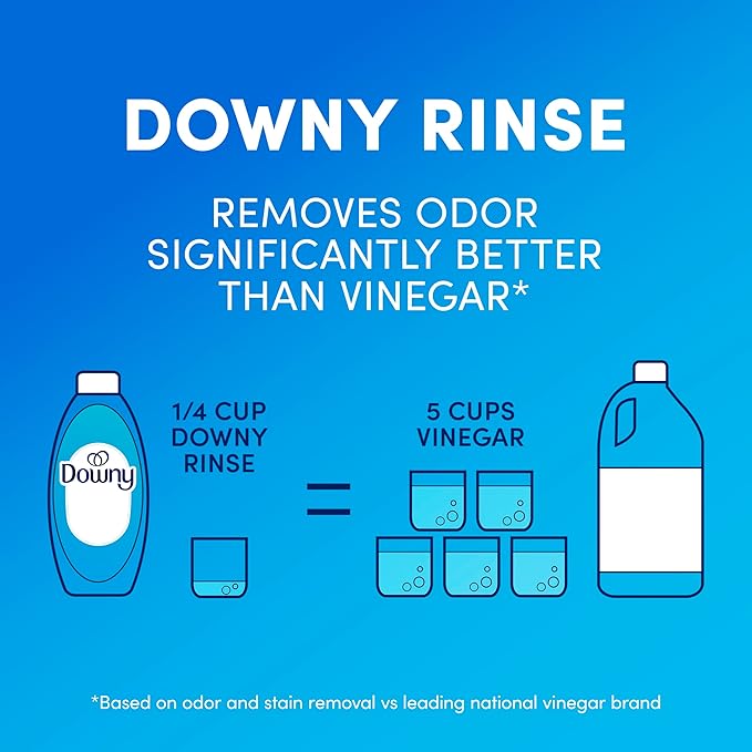 Downy Free & Gentle Rinse Laundry Odor Remover, Scent Free, 48 FL OZ, Gentle on skin, No dyes or heavy perfumes, Fabric Softener and Laundry Odor Removal Rinse