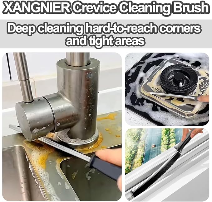 XANGNIER Hard Bristle Crevice Cleaning Brush,Multifunctional Gap Scrub Brush,Home Essentials,Bathroom Cleaner Tools for Household Use,Window,Toilet,Grout,Car,Kitchen Cleaning Brushes Gadgets,3 Pcs
