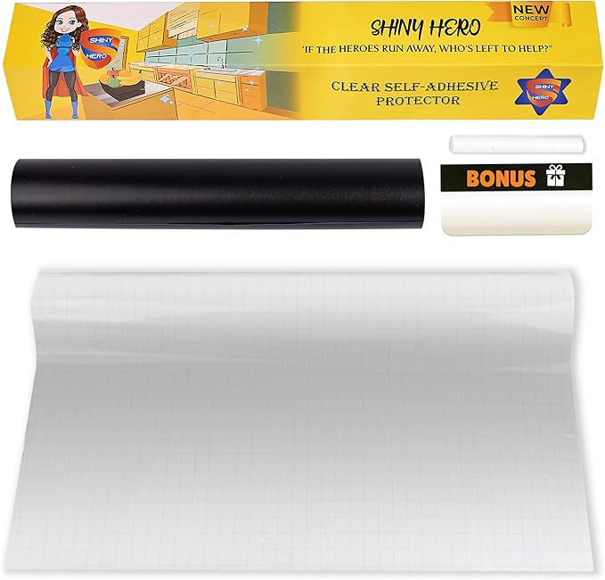 Clear Contact Paper Wall Protector - Self Adhesive Removable Film Transparent Plastic Backsplash Sheet Kitchen Oil Proof Waterproof Sticker Foil Heat Resistant Furniture Door Scratch Wallpaper Dog Cat