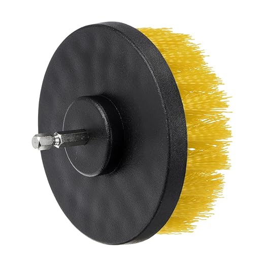 uxcell Drill Brush 4" All-Purpose Cleaning Scrubber Kit for Grout, Floor, Tub, Tile, Yellow 4Pcs
