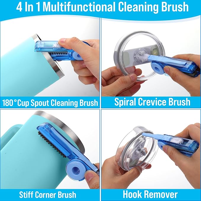 XANGNIER 3 Pack Water Bottle Cleaner Brush Kit-Cleaning Set for Sports Water Bottle, Baby Bottles, Tumbler Cup Bottle Cleaner Brush