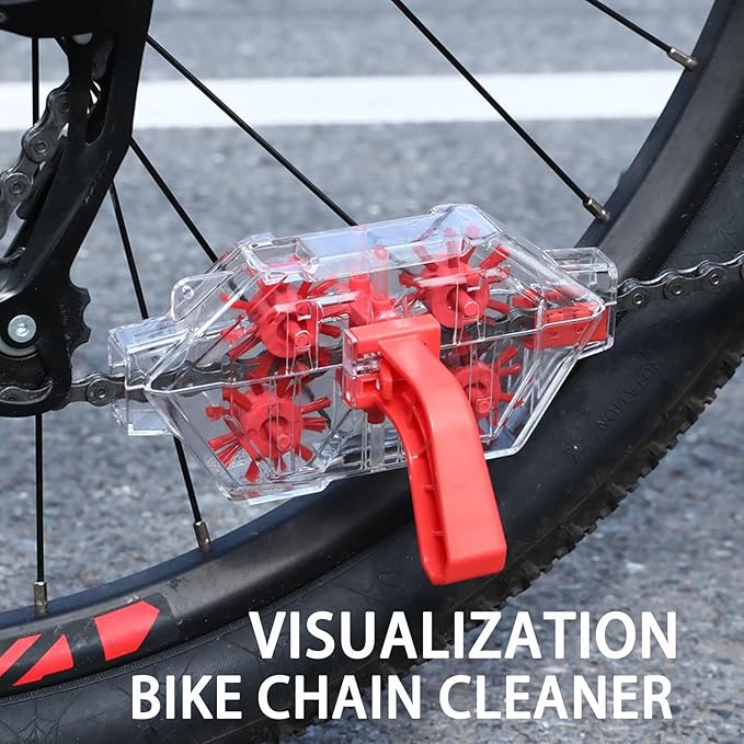 Senzz Bike Chain Cleaner Kit, Bicycle Chain Cleaning Brush Set with Gear Brush & Scrubber, Deep Clean Tool for Mountain, Road & BMX Bikes