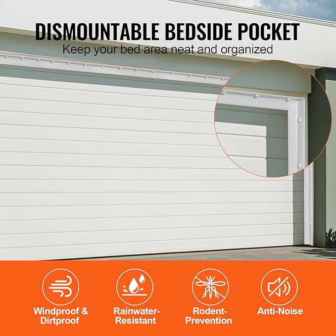 VEVOR Garage Door Seal Top and Sides Seal Strip, 34 FT Universal Weather Stripping Replacement Soft and Hard Composite, Weatherproofing Garage Door TPE Seals with Adhesive Backed and Screws, White