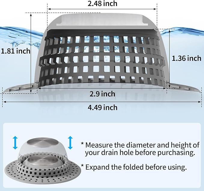 Aluvor Shower Drain Hair Catcher Bathtub Drain Cover Shower Protector for Pop-Up & Regular Drains