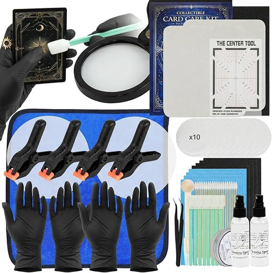 19-in-1 Card Cleaning Polishing Restoration Kit, Trading Card Care Kit with Fixing Jig & EVA Shaping Foam, Ideal for PSA Rated Card Care, Sports Cards, TCG Cards & Collectible Card Maintenance