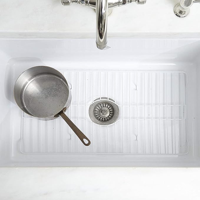 Better Houseware Sink Protectors for Kitchen Sink, Protective Metal Grid, 24.125x12.75x1 inches, White Kitchen Sink Mat to Shield Sink Base from Scratches, Rust-Resistant Coating, XL