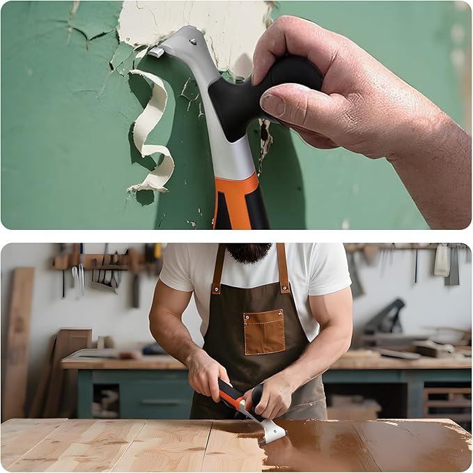 2-1/2" Heavy-Duty Premium Ergonomic Carbide Scraper Tool, Removal on Dry Glaze, Stains, Putty, Scratches, Rust, Paint, Glue, Varnish, Resin, Suitable for Various Surfaces, Wood, Metal, Glass & Floors