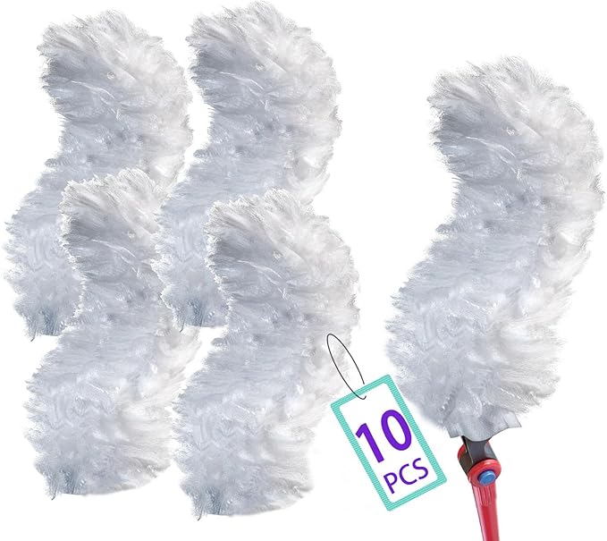 10 Count Heavy Duty Dusting Refills for O Cedar Flex & Catch | Disposable Duster Refill with Cleaning Fibers | Traps 3X More Dust Than Traditional Feather Duster