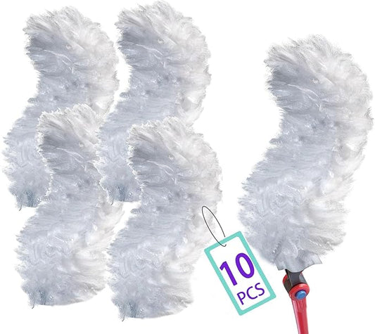 10 Count Heavy Duty Dusting Refills for O Cedar Flex & Catch | Disposable Duster Refill with Cleaning Fibers | Traps 3X More Dust Than Traditional Feather Duster