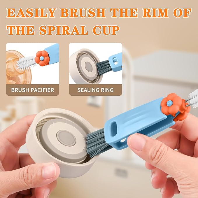 3 in 1 Cup Lid Gap Cleaning Brush Set, Multifunctional Insulation Bottle Cleaning Brush, Mutipurpose Portable Cup Lid Gap Cleaner, Home Kitchen Crevice Brush Cleaning Tools
