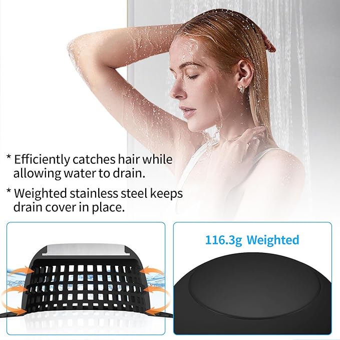 Aluvor Shower Drain Hair Catcher Bathtub Drain Cover Shower Protector for Pop-Up & Regular Drains