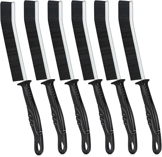 Crevice Cleaning Brush, 6Pcs Hard Bristle Multifunctional Gap Cleaning Brush Tool, Bathroom Gap Brush for Deep Cleaning Kitchen,Grout, Sink, Corners, Tight Spaces-Black