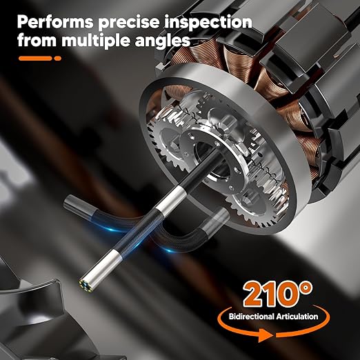 210° Two-Way Inspection Sewer Camera with Light, 4.3" IPS Articulating Endoscope, Industrial Borescope Drain Camera for Inspection Automotive Wall Pipe 5.3FT Cable